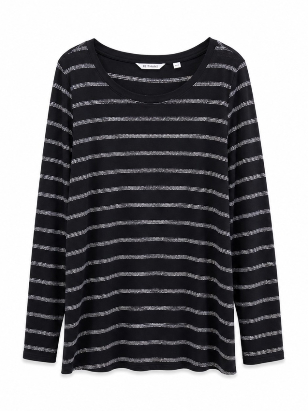 Reitmans Black & White Striped Knit Top Button Back – Plus Size 3X EUC - Picture 1 of 13